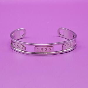 Tiffany & Co. 1837 Elements Sterling Silver Bracelet Cuff Size 6
